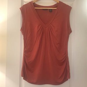 **FINAL PRICE** NY & Co. Mauve Ruched Fitted Shirt